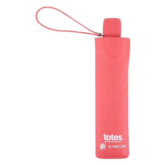 totes® UV Supermini Coral Pink Umbrella (3 Section) Extra Image 2